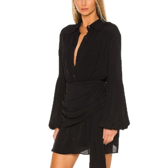 Elliatt Revolve Wren Ruched Asymmetrical Shirt Dress - Picture 2 of 10